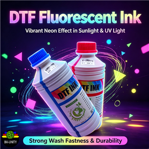 DTF Fluorescent Neon Ink - Ultra Bright Glow Transfer Ink for T-Shirt Printing