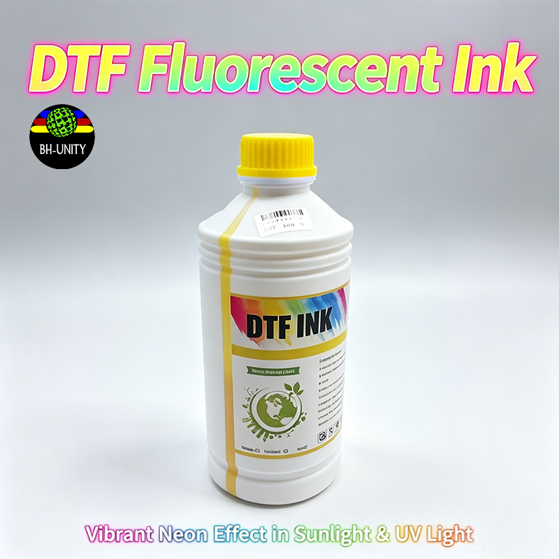 BH-UNITY DTF Fluorescent Pigment Ink 1000ml Anti-Clog Heat Transfer Ink for I3200 XP600 Printhe