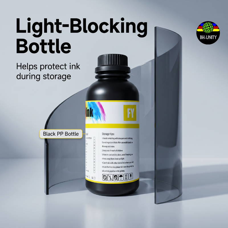 XBH UV Fluorescent Ink 1000ml Neon Bright Fast Curing UV Printing Ink for Hard Substrates