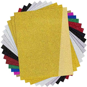 Wholesale Gold Silver Glitter HTV Heat Transfer Film High Temperature 0.5m*25m for T-shirt Clothes Fabric Easy to Weed and Peel