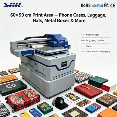 XBH-6090 UV Flatbed Printer - Touch Screen Control with Material Presets