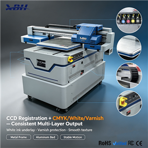 XBH-6090 UV Flatbed Printer - Direct Print on Glass Leather Wood Metal Acrylic