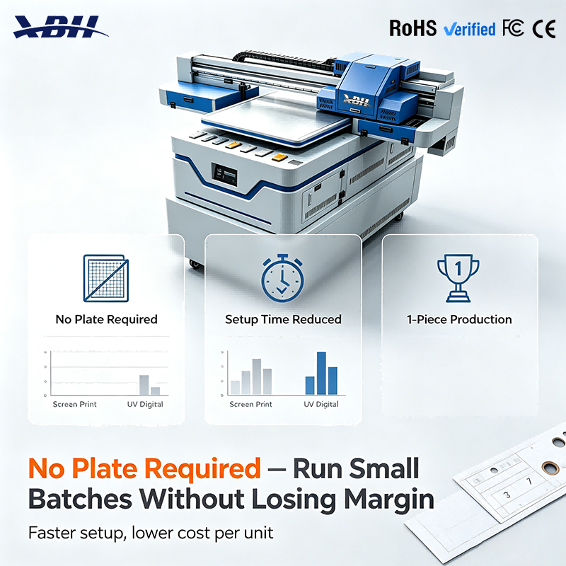XBH-6090 UV Flatbed Printer - Touch Screen Control with Material Presets