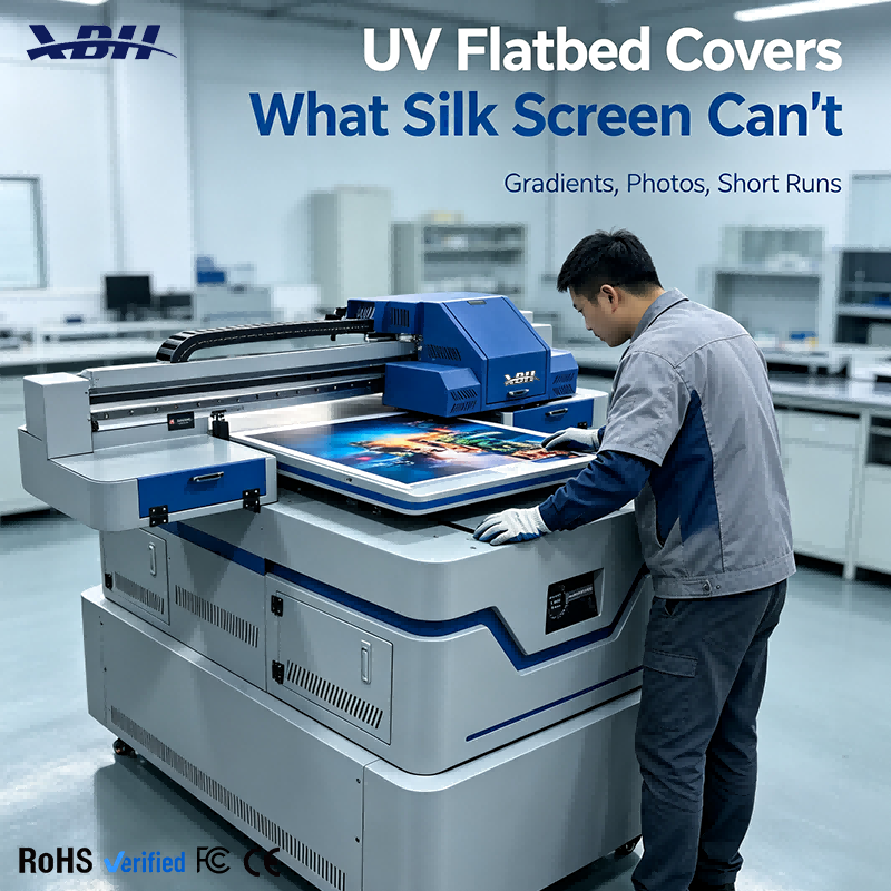 XBH-6090 UV Flatbed Printer - Touch Screen Control with Material Presets