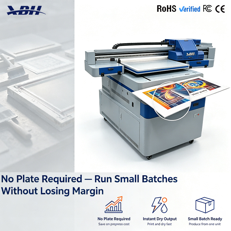 XBH-6090 UV Flatbed Printer - Touch Screen Control with Material Presets