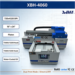 XBH-4060 UV Flatbed Printer - Dual Mode Direct Printing & DTF Transfer in One Machine