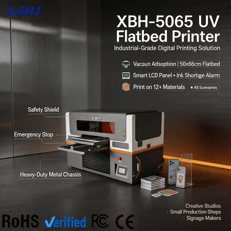 XBH-5065 UV Flatbed Printer - Smart Vision Alignment 0-Error Registration