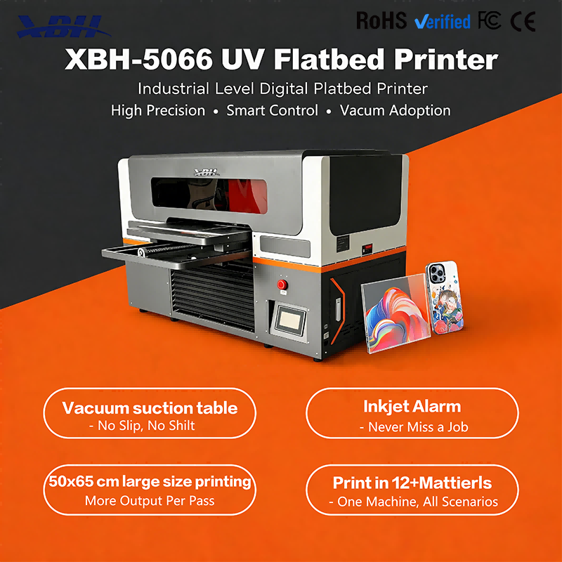 XBH-5065 UV Flatbed Printer - Smart Vision Alignment 0-Error Registration