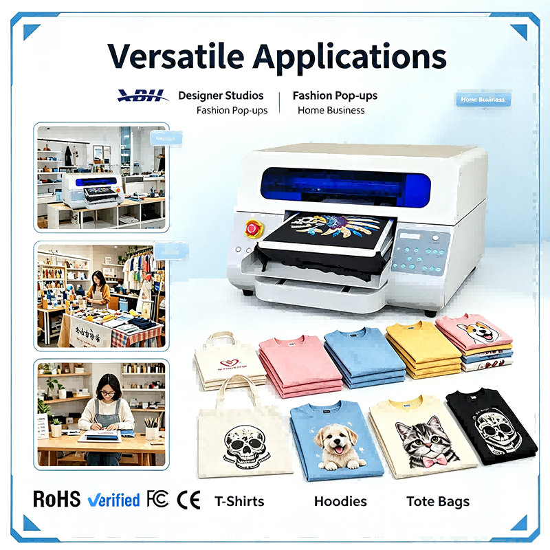 XBH A3-2 DTG Printer - Dual EPS F1080 Printheads 3-Min Full A3 Printing