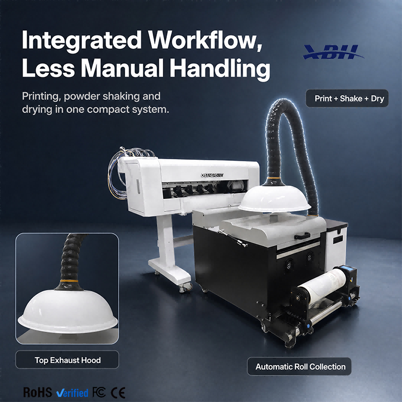 XBH-304 30cm DTF Printer - All-in-One Printing Powder Shaking & Drying
