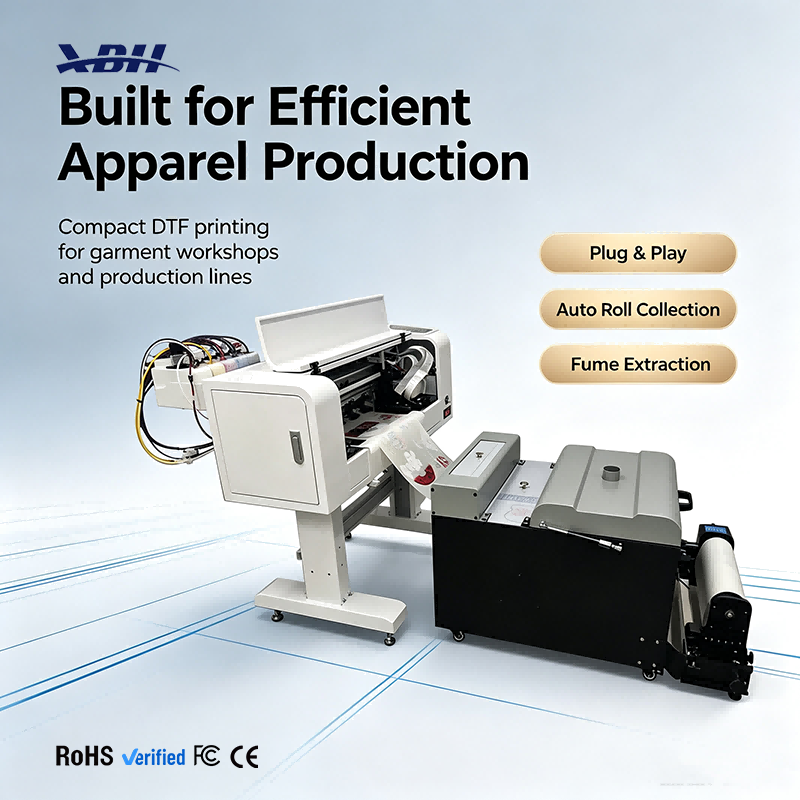 XBH-304 30cm DTF Printer - All-in-One Printing Powder Shaking & Drying