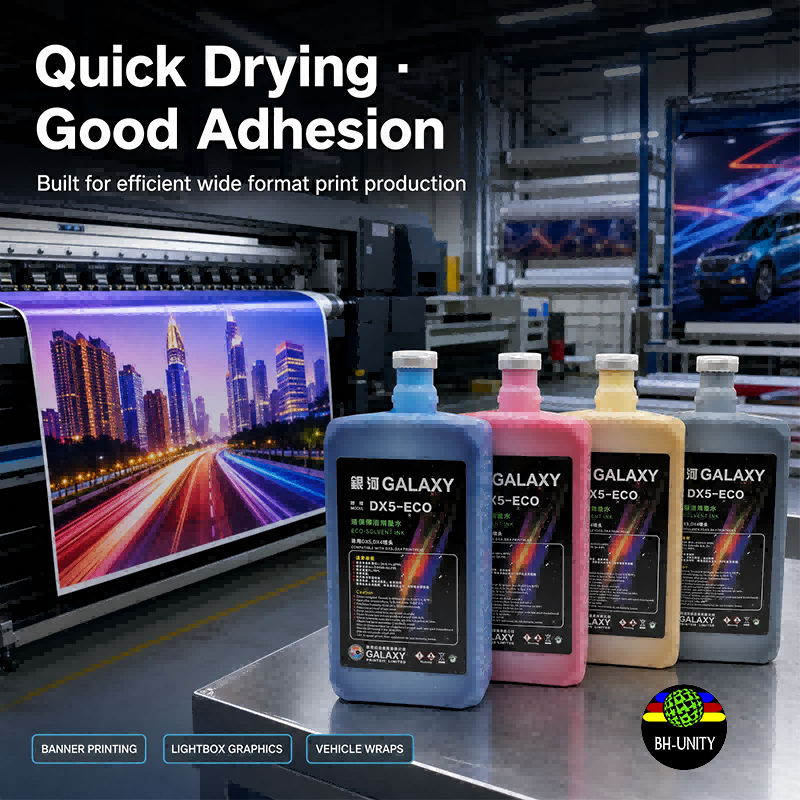 GALAXY DX5-ECO Solvent Ink - Wide Color Gamut Vivid Bright Saturated Professional Output