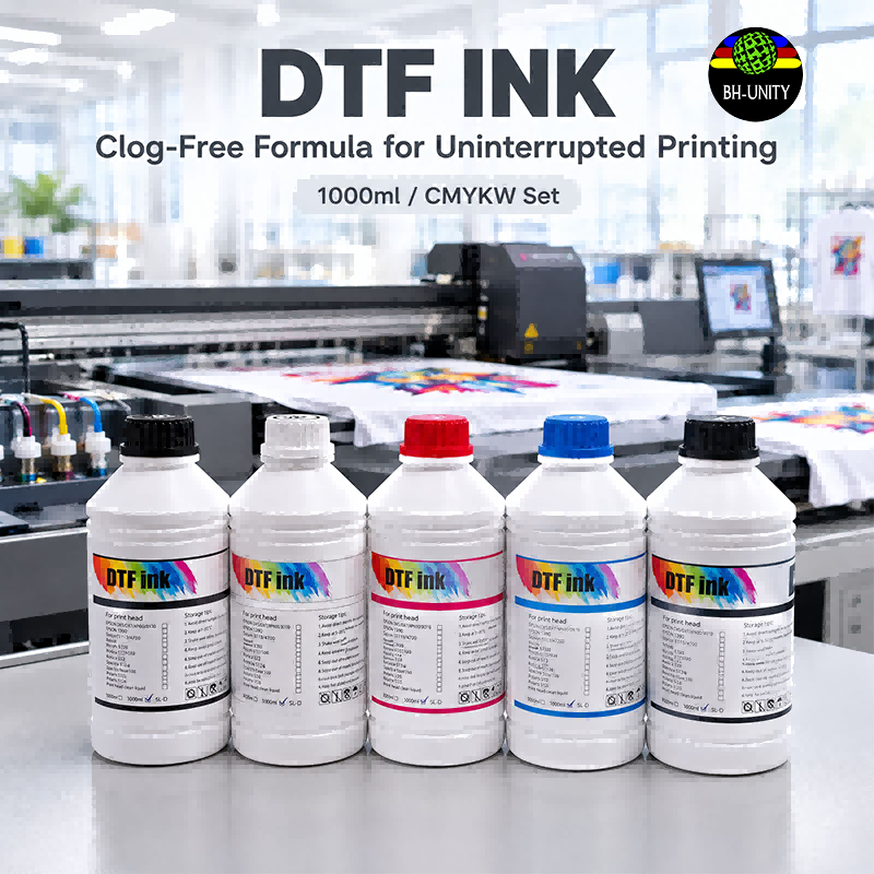 dtf ink, cmykw dtf ink, direct to film ink, white dtf ink 1000ml, dtf printing ink