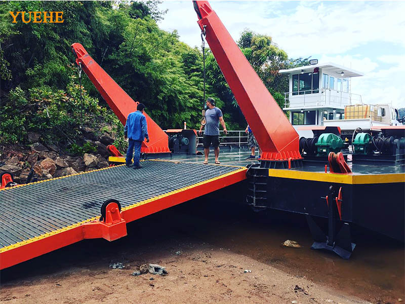 flat barge for cargo and car ferry