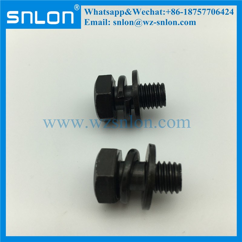 ​Black Galvanized Steel Assembled Screw With Spring & Flat Washer (din6900)