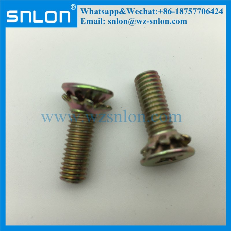 Factory Supply Zinc Plating Machine Screw With Serrated Tooth Lock Washer