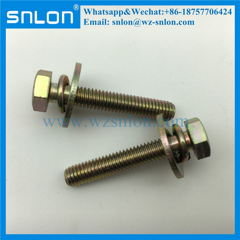Stainless Steel Hex Head Two Combination Sem Machine Screw With Big Washer