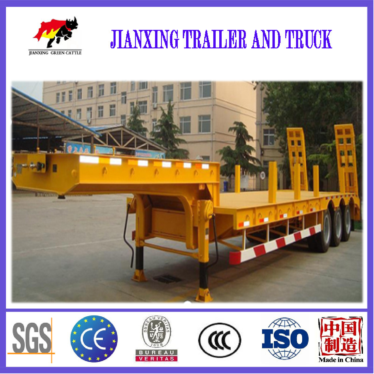 Supply Used Low Bed Lowboy Equipment Truck Trailer Wholesale Factory