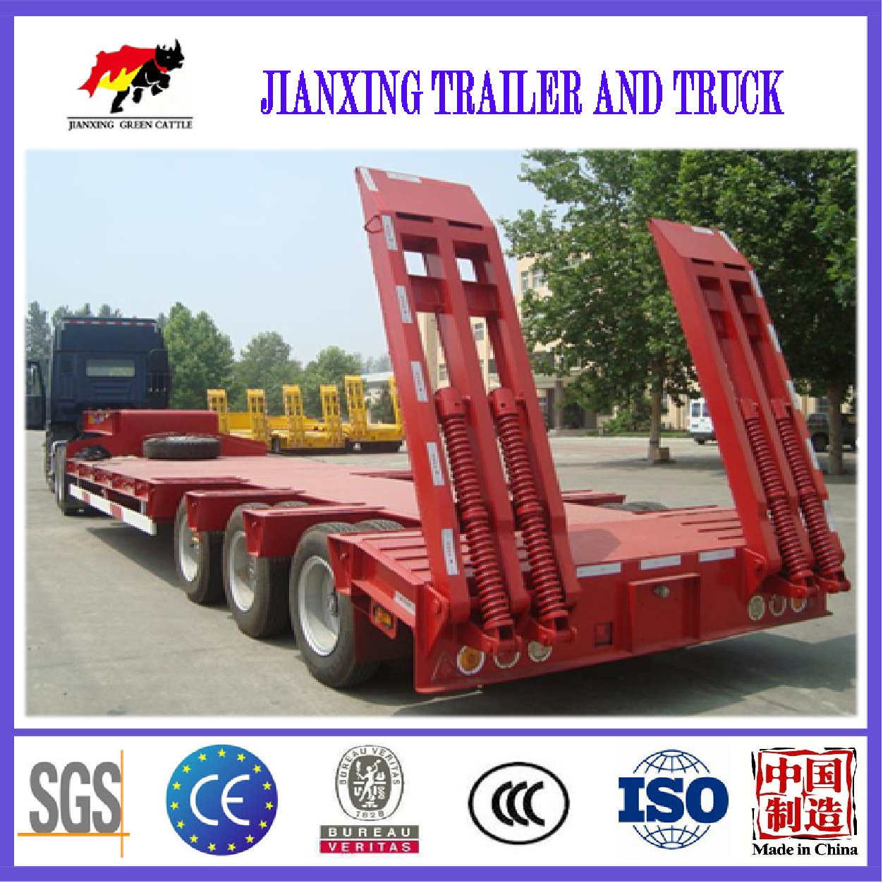 Supply Used Low Bed Lowboy Equipment Truck Trailer Wholesale Factory
