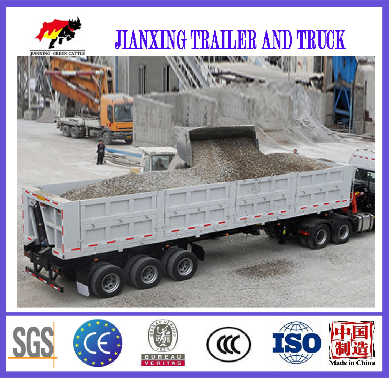 Supply Tri Axle Dump Semi Trailer for Sale Wholesale Factory Jian