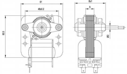 refrigerator shaded pole motor