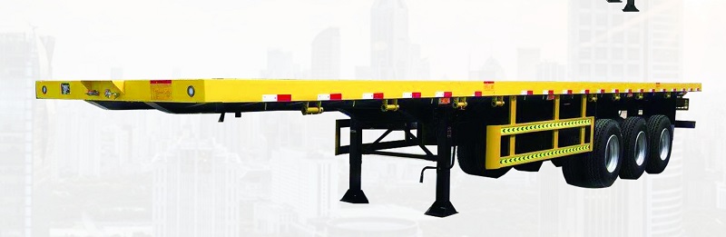 THREE AXLES FLAT BED LOW BED CONTAINER SEMI TRAILER
