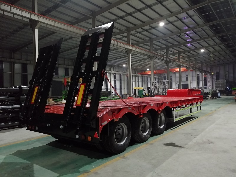 50 TON 80 TON LOW BED OR FLAT BED SEMI TRAILER FOR CONTAINER OR LARGE SCALE EQUIPMENT TRANSPORTATION