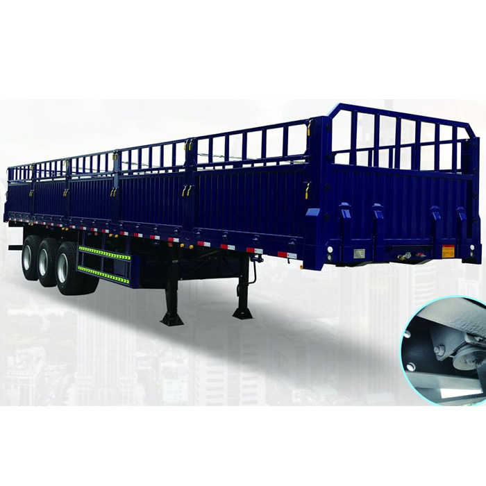 SIDE WALL OR SIDE BOARD THREE AXLES CONTAINER SEMI TRAILER WITH COLOMN BOARD