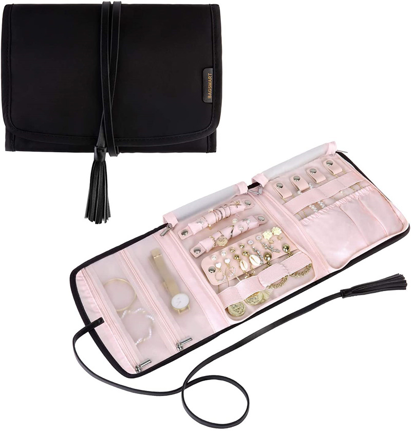 Travel Jewelry Roll Bag Organizer Roll Pouch