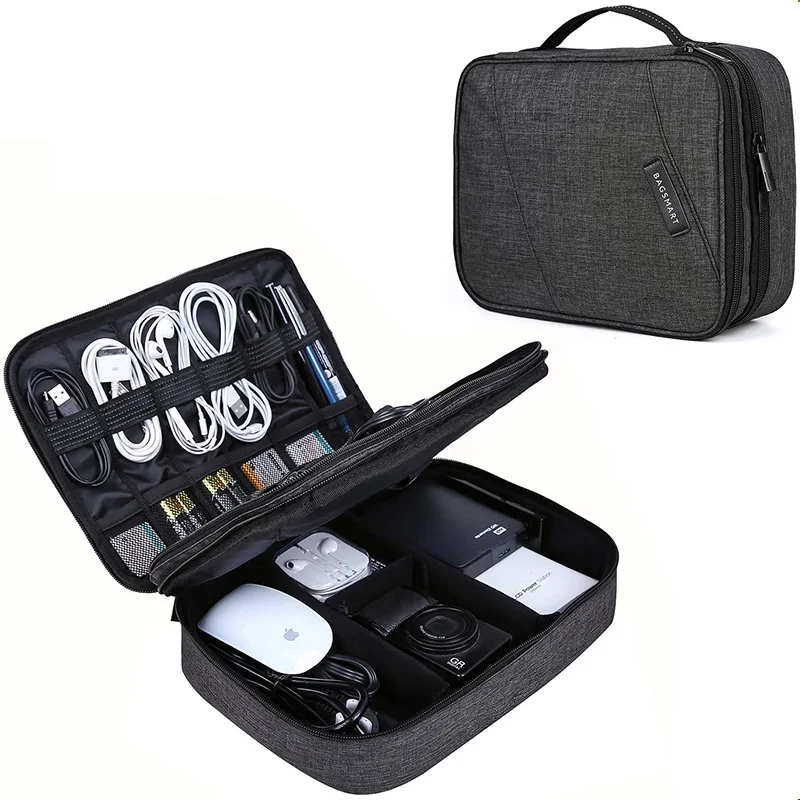 Doppelschichtiger größerer elektronischer Organizer Reisekabel-Organizer-Tasche