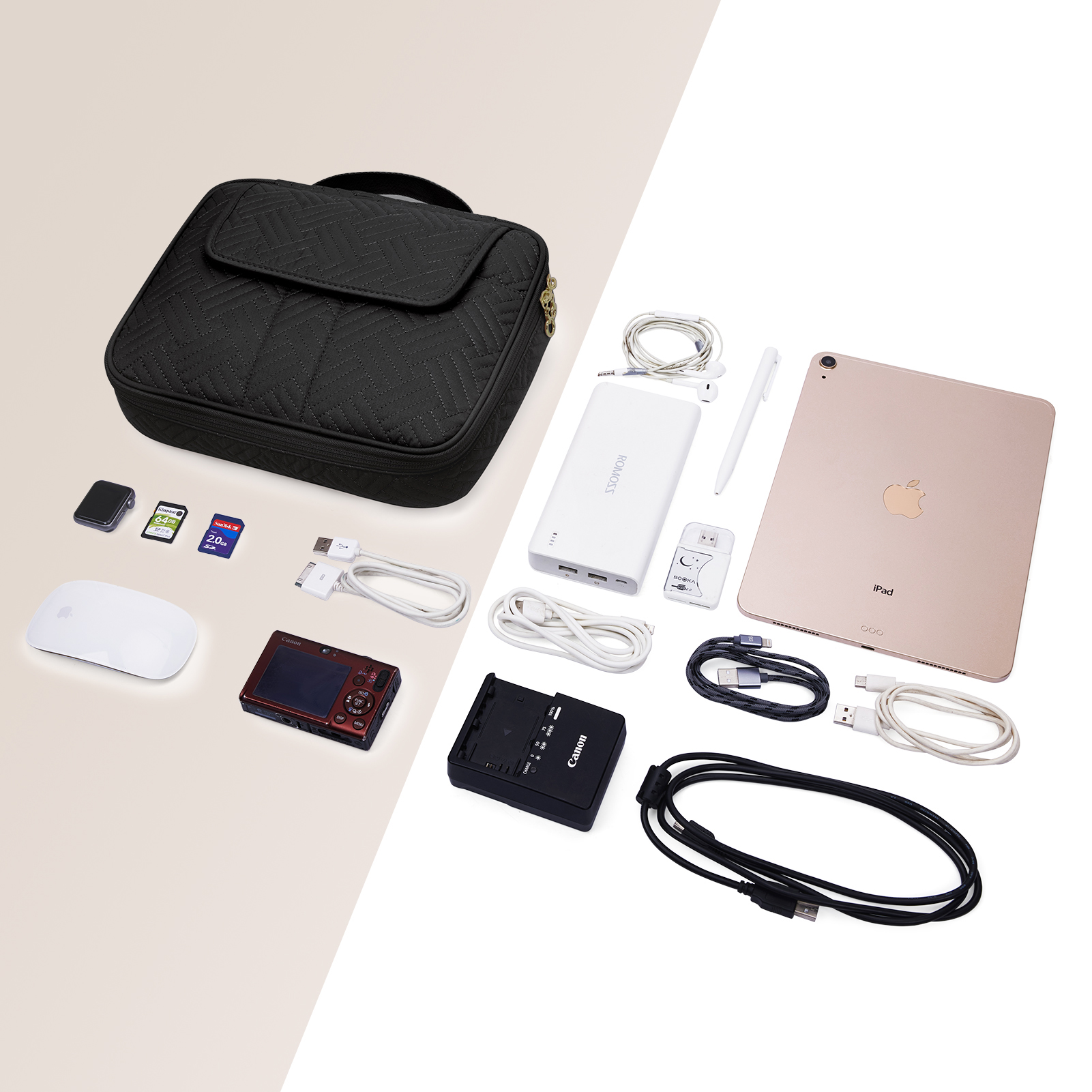 Double Layer Travel Electronic Organizer for All of your Accessories