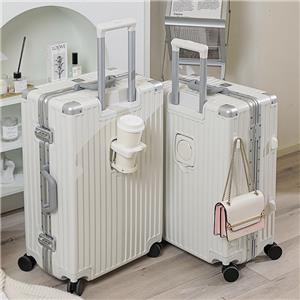 Multifunctional Abs Luggage Suitcase With Cup Holder