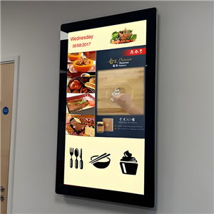 Wandmontierter LCD-Video-Digital-Signage-Aufzug zeigt Bildschirm an