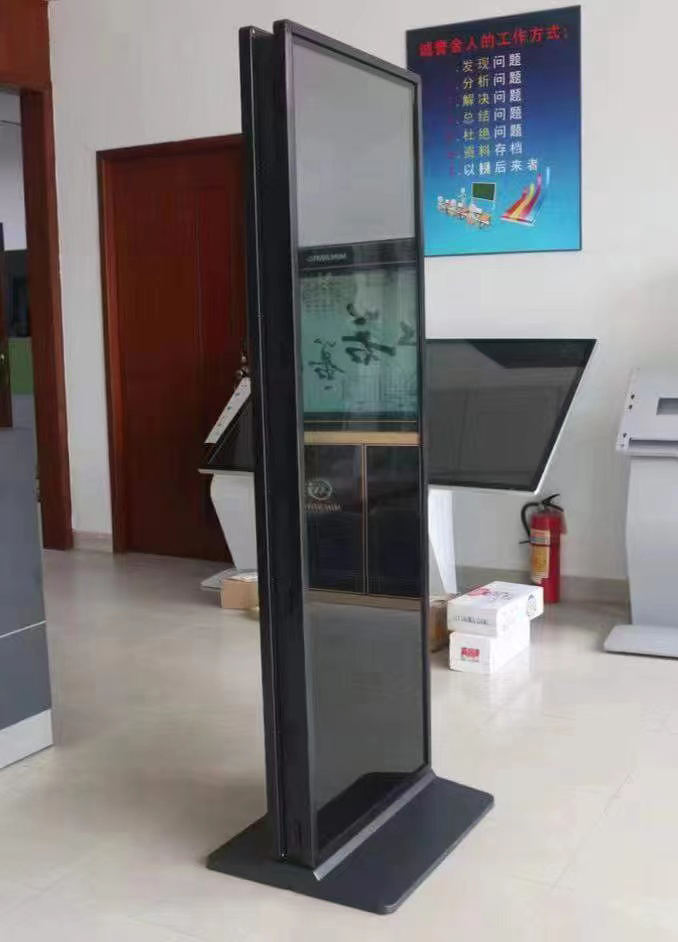 Floor-to-ceiling double-sided advertising machine