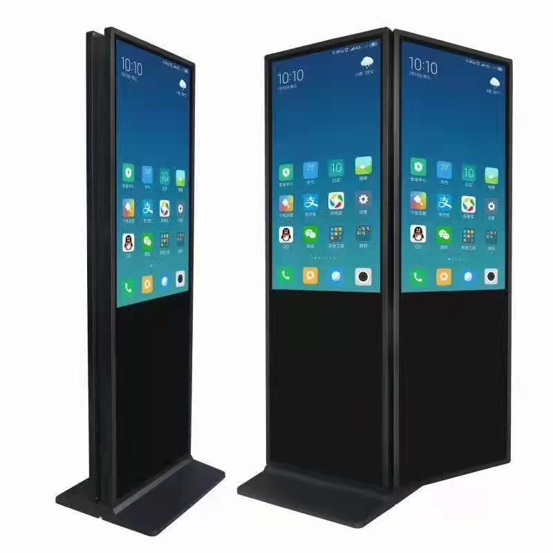 Double-sided vertical advertising displays