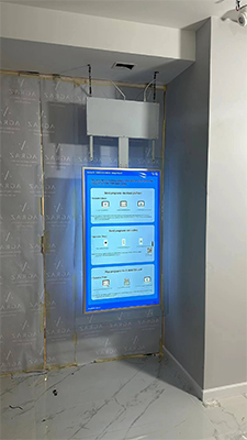 Ultra thin hanging dual-screen advertising machine