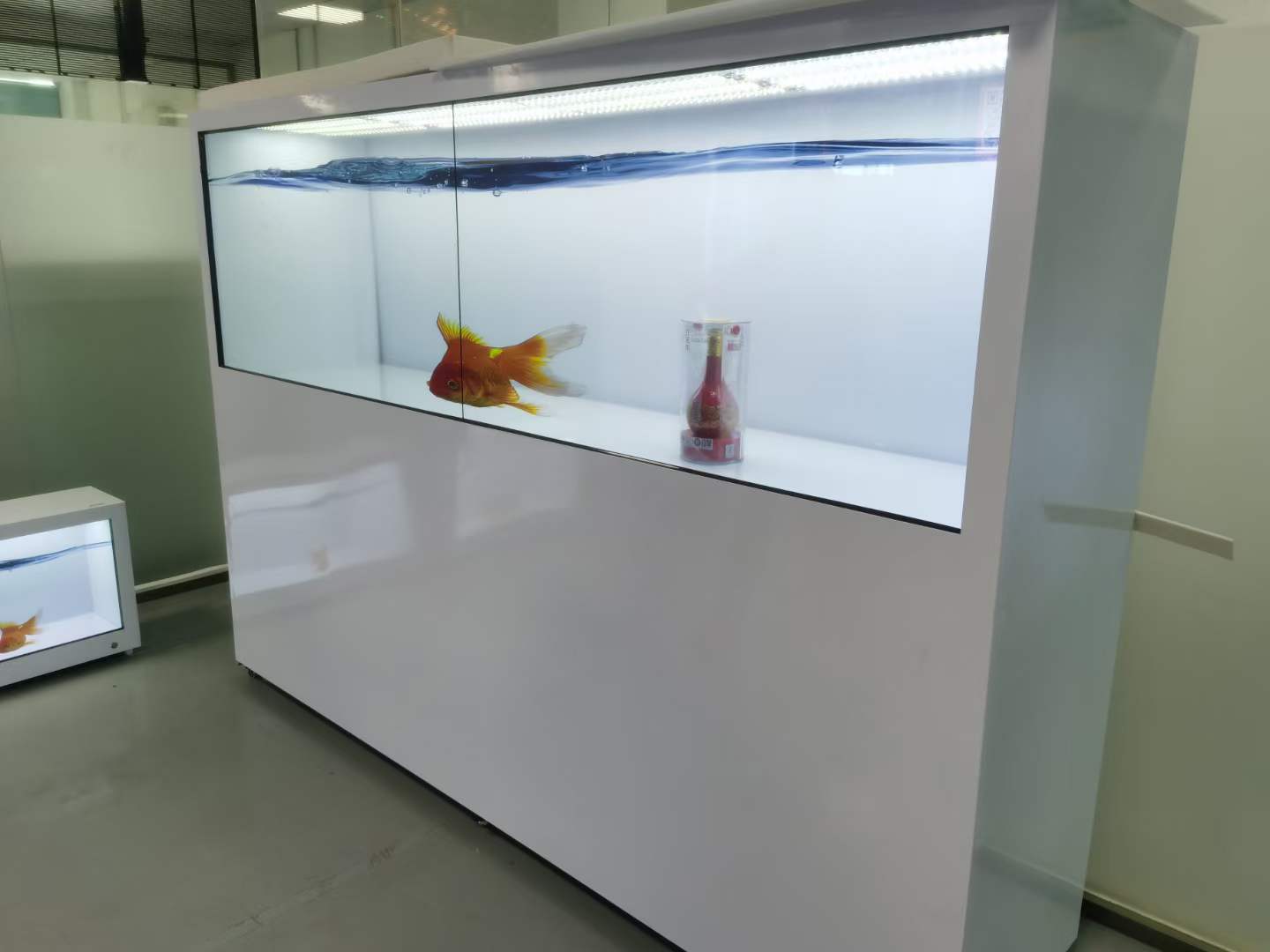 Transparent touch display cabinet