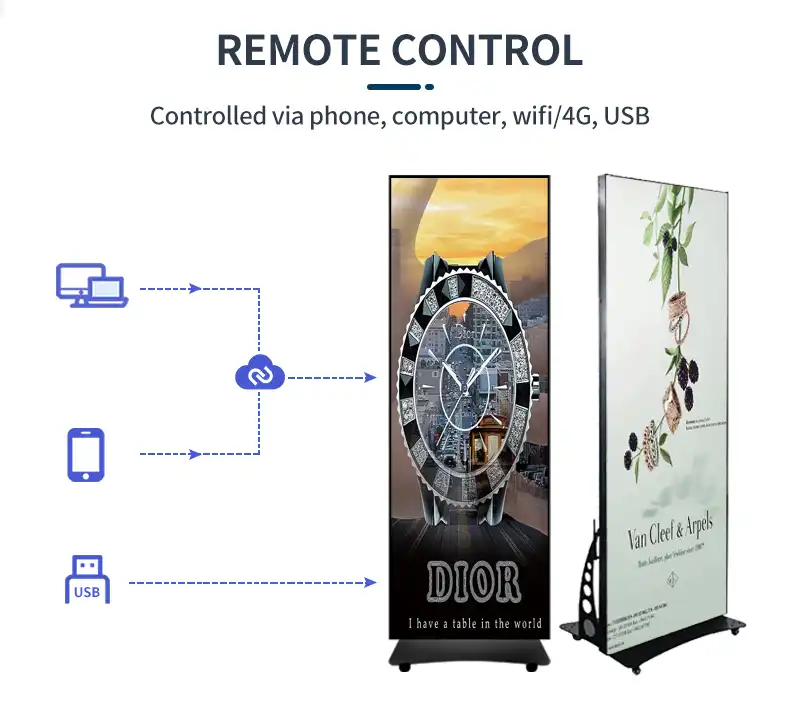 LED Portable Digital Poster Display Stand for Retail, Events, and Business Promotions