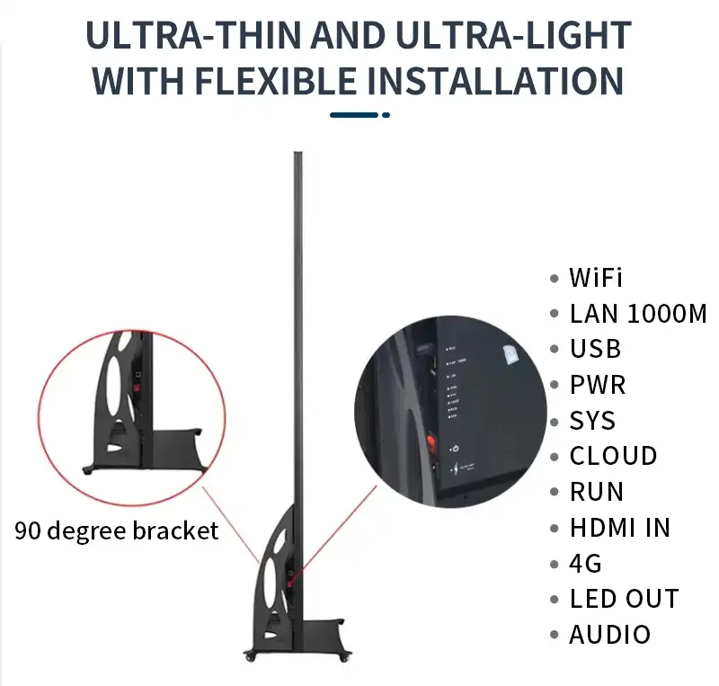 LED Portable Digital Poster Display Stand for Retail, Events, and Business Promotions