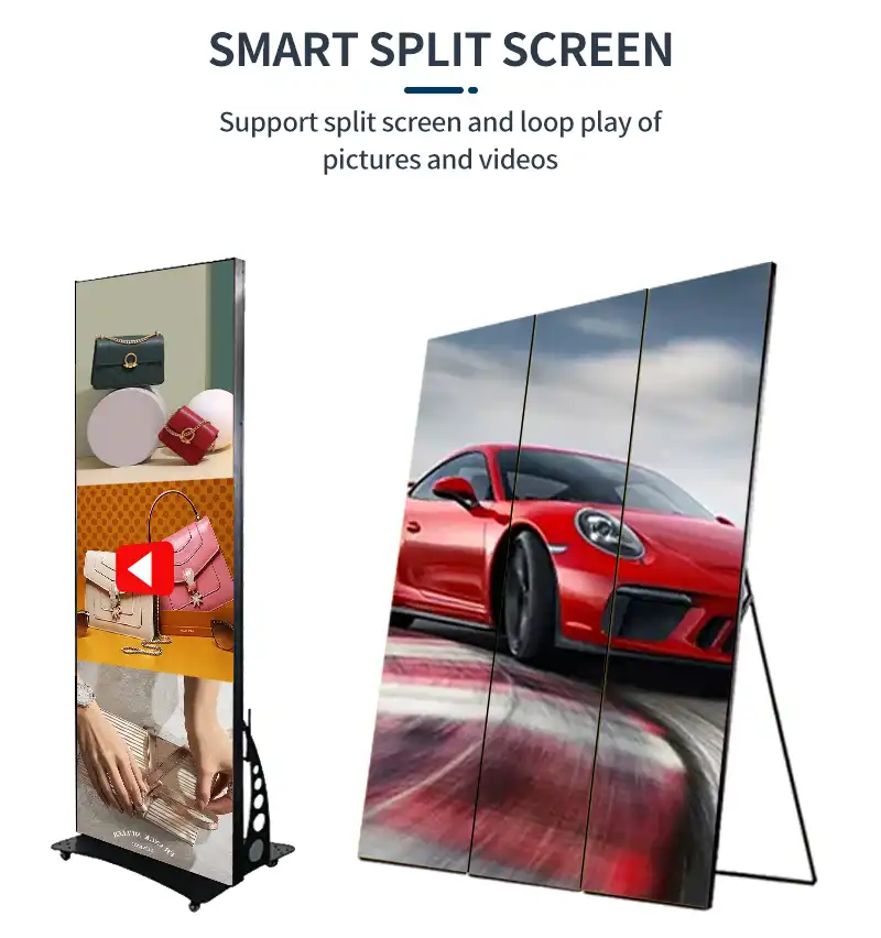 LED Portable Digital Poster Display Stand for Retail, Events, and Business Promotions