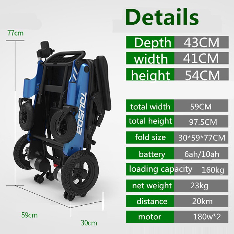 Supply Fold Motorized Electric Wheelchair For Elderly Wholesale Factory