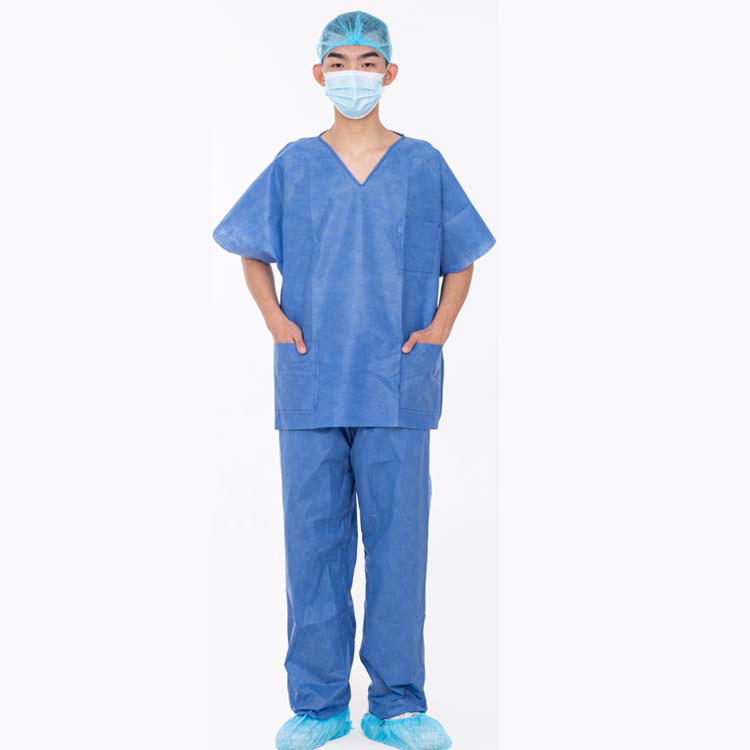 Supply Disposable Short Sleeve SMS Scrubs Suit Set Wholesale Factory