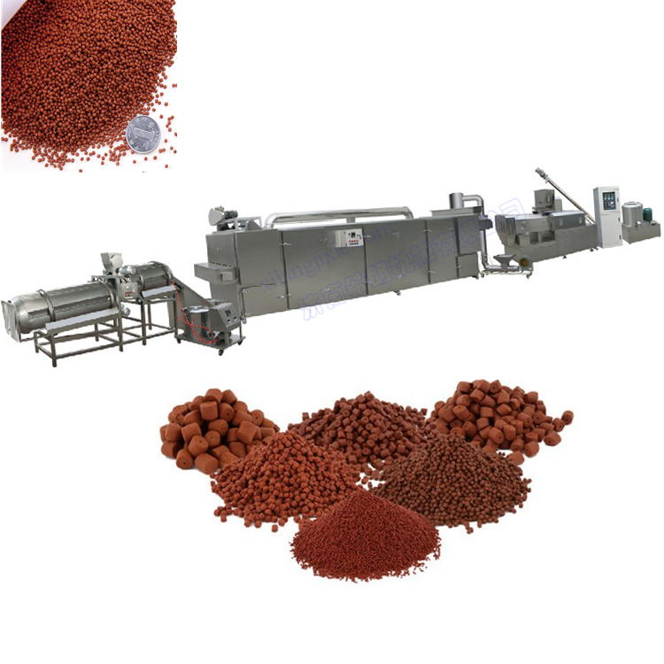 Floating fish feed pellets extruder machine line