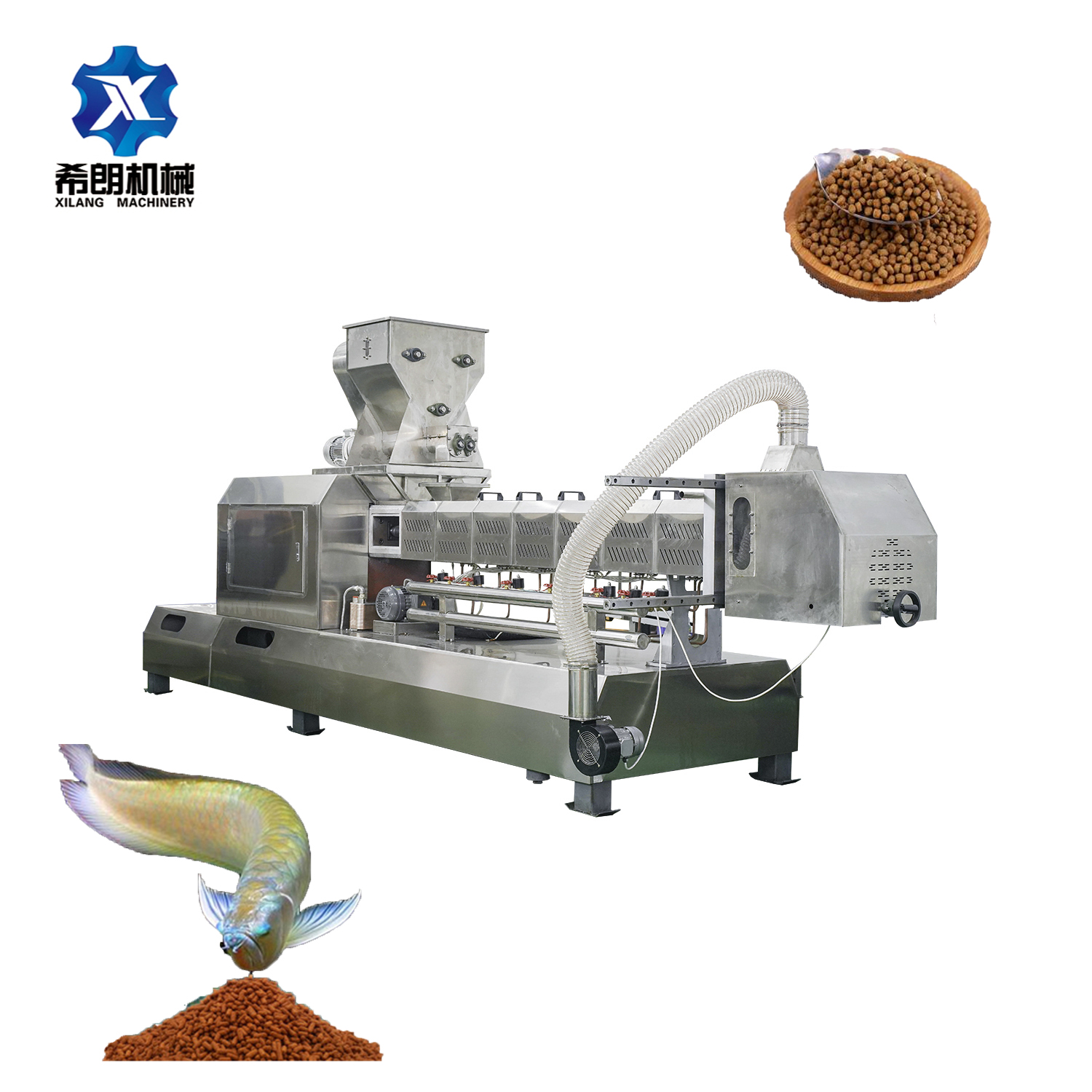 Popular in fish farms, fish feed manufacturers and pet food factories fish feed production line