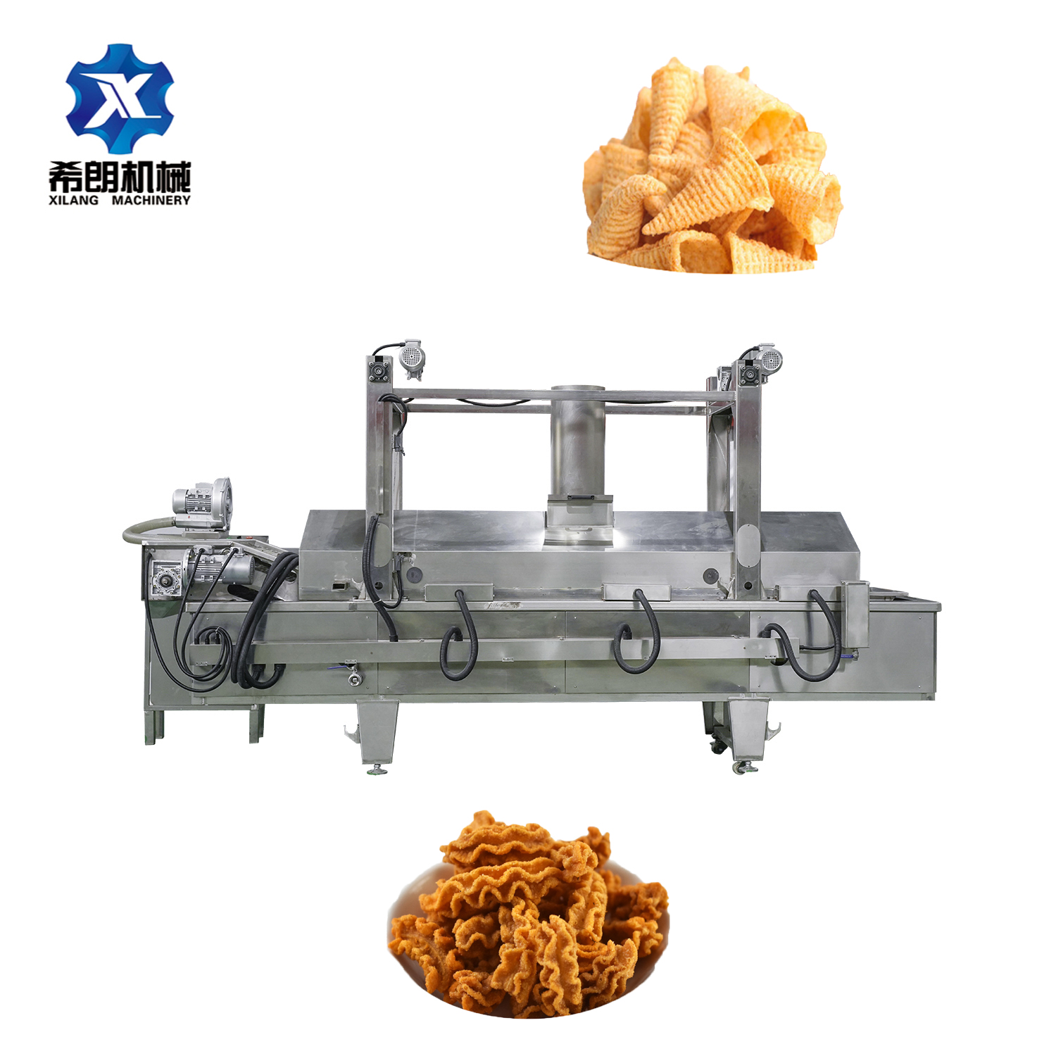 Automatic fried snacks chips machinery pizza crust machine doritos corn chips production line