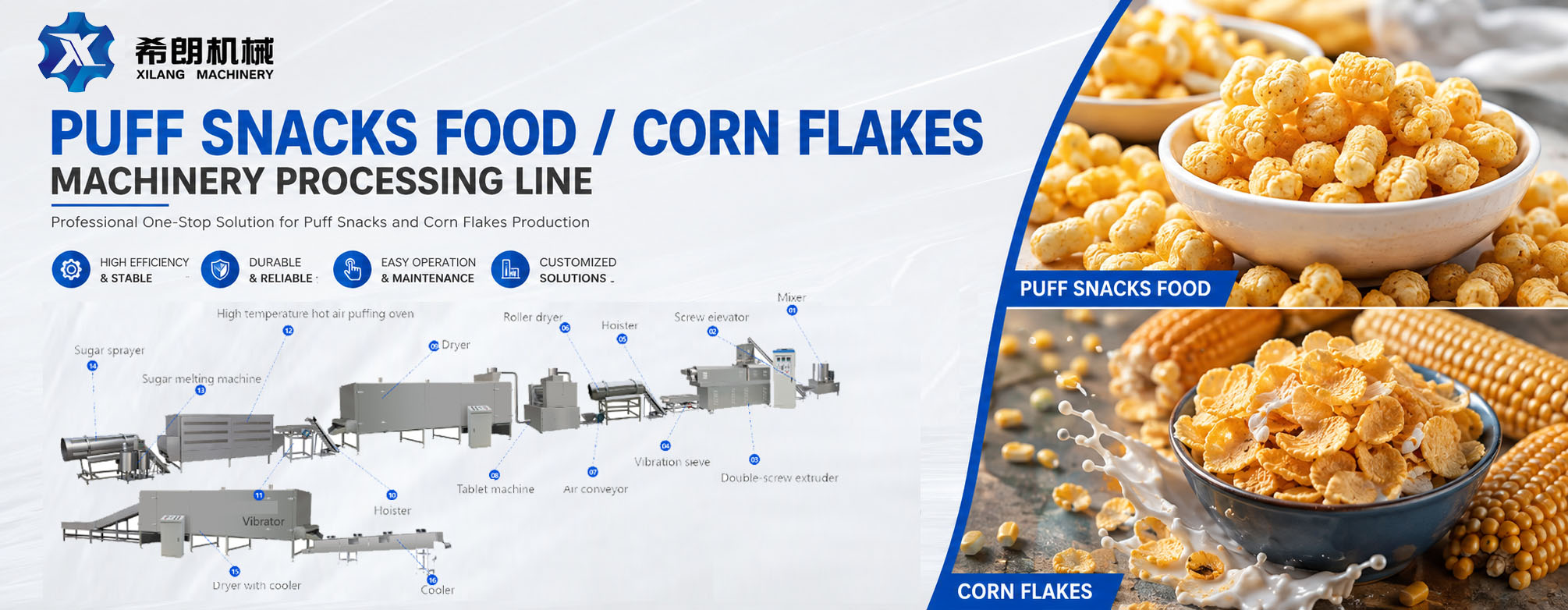 PUFF SNACKS FOOD / CORN FLAKES MACHINERY PROCESSING LINE