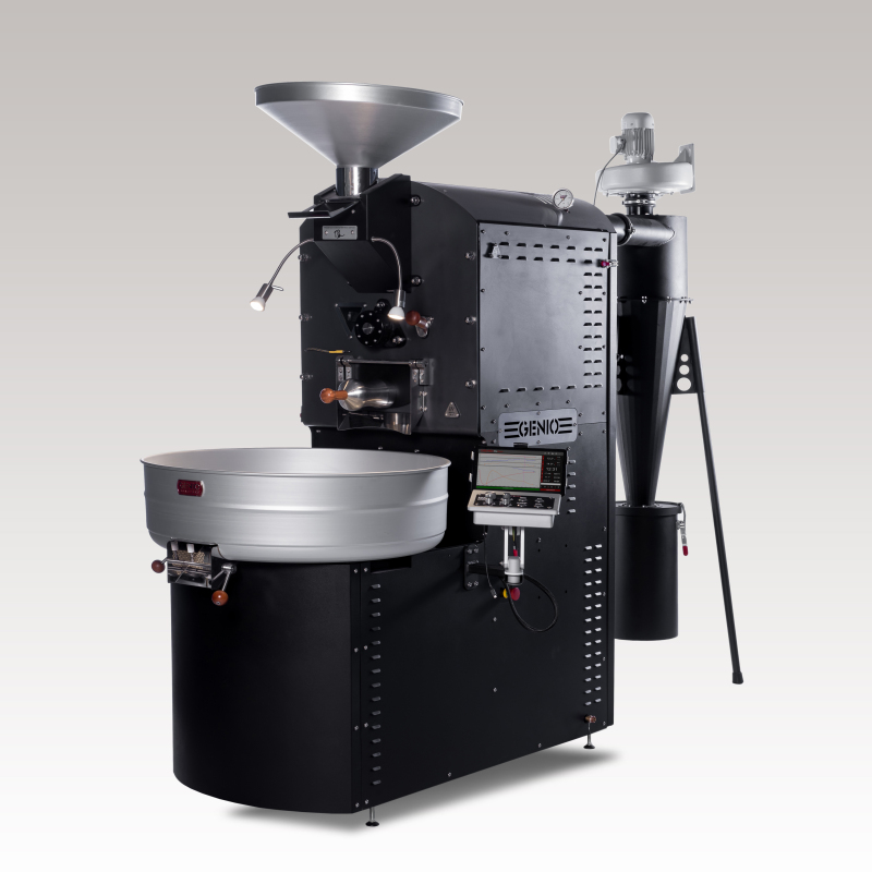 Genio Industrial Stainless Steel Drum 15 กก. เครื่องคั่วกาแฟพร้อมสายพานลำเลียงอัตโนมัติ