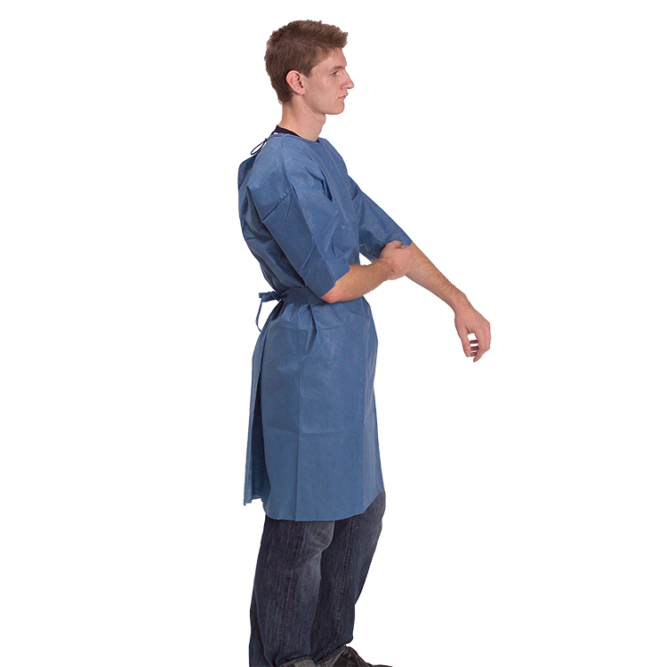 Disposable 40gsm SMS Blue Isolation Gown With Short Sleeves Manufacturers, Disposable 40gsm SMS Blue Isolation Gown With Short Sleeves Factory, Supply Disposable 40gsm SMS Blue Isolation Gown With Short Sleeves