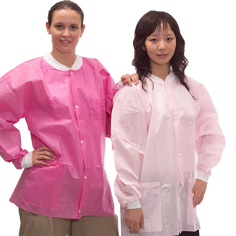 Pink 40gsm PP Non-Woven Lab Coat For Beauty Salon Manufacturers, Pink 40gsm PP Non-Woven Lab Coat For Beauty Salon Factory, Supply Pink 40gsm PP Non-Woven Lab Coat For Beauty Salon