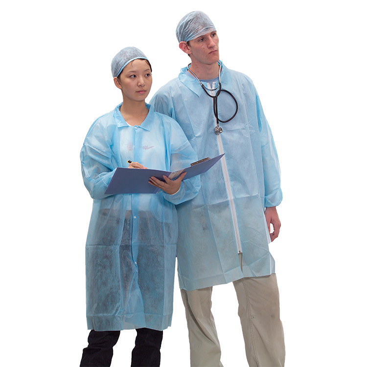 Light Blue 40gsm PP Non-Woven Lab Coat With Zipper Manufacturers, Light Blue 40gsm PP Non-Woven Lab Coat With Zipper Factory, Supply Light Blue 40gsm PP Non-Woven Lab Coat With Zipper